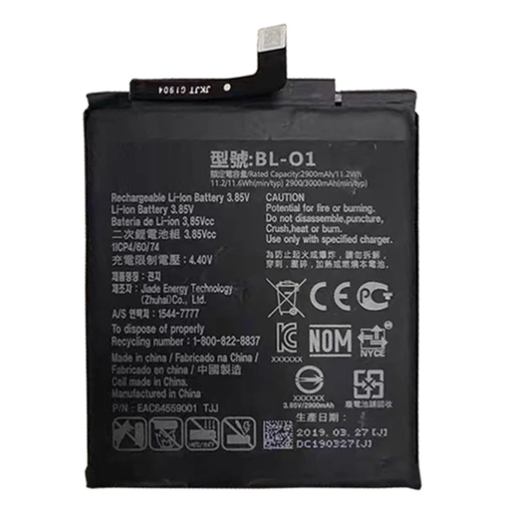 Bateria Per LG BL-O1 per LG K20 2019 / K8+ LM-X120EMW LMX120EMW LM-X120 LMX120BMW 3000mAh