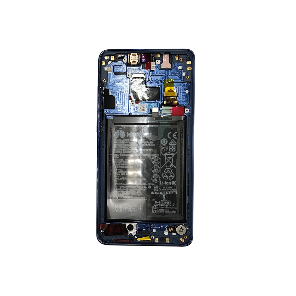 Pantalla Completa Para Huawei Mate 20 Original Service Pack Con Marco Azul Y Batería