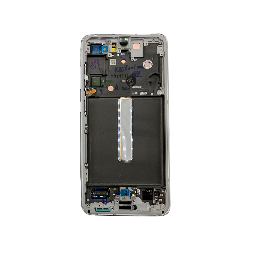 Pantalla Completa Para Samsung Galaxy S21 FE 5G Original Service Pack Con Marco Blanco