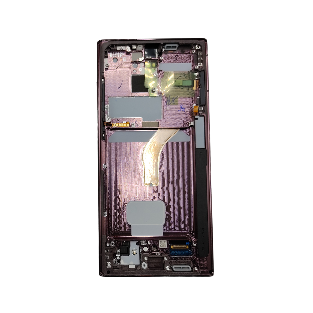 Pantalla Completa Para Samsung Galaxy S22 Ultra 5G (SM-S908) Original Service Pack Con Marco Burgundy