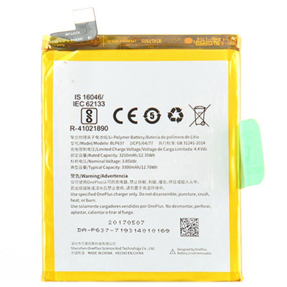 Bateria Para One Plus 5T BLP637 3210 mAh