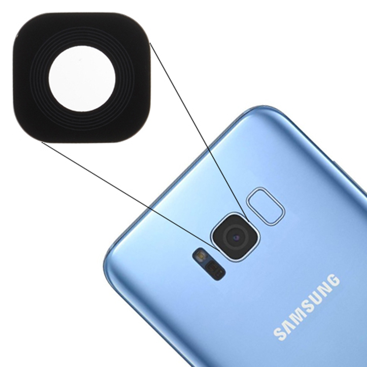 Lent De Camara Del darrere Samsung Galaxy S8 NEGRE