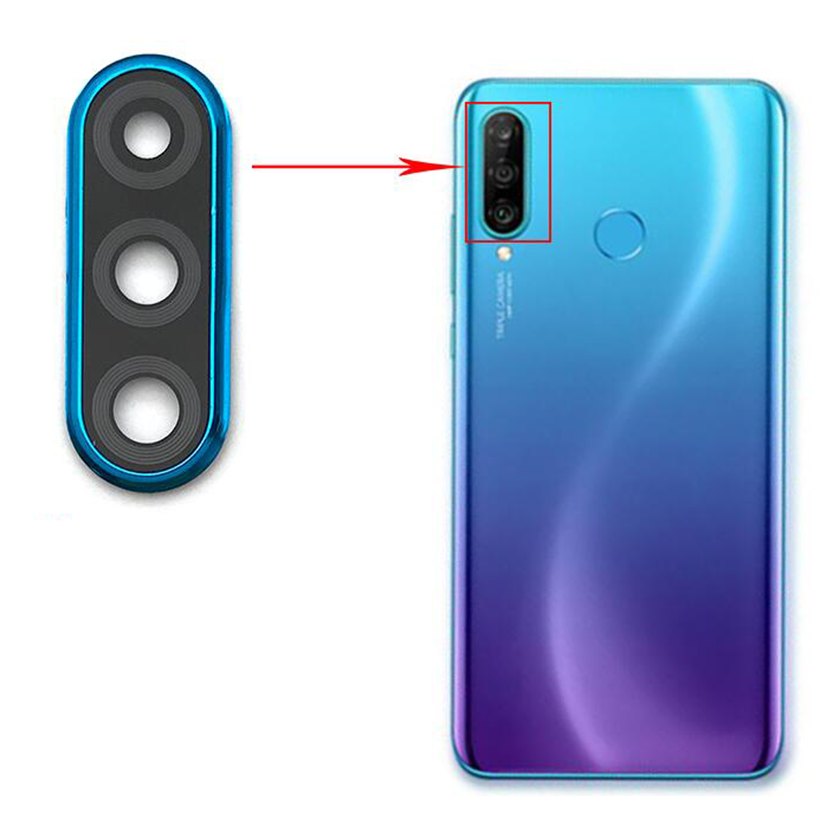 Lent De Camara Del darrere Huawei P30 LITE AMB MARC BLAU