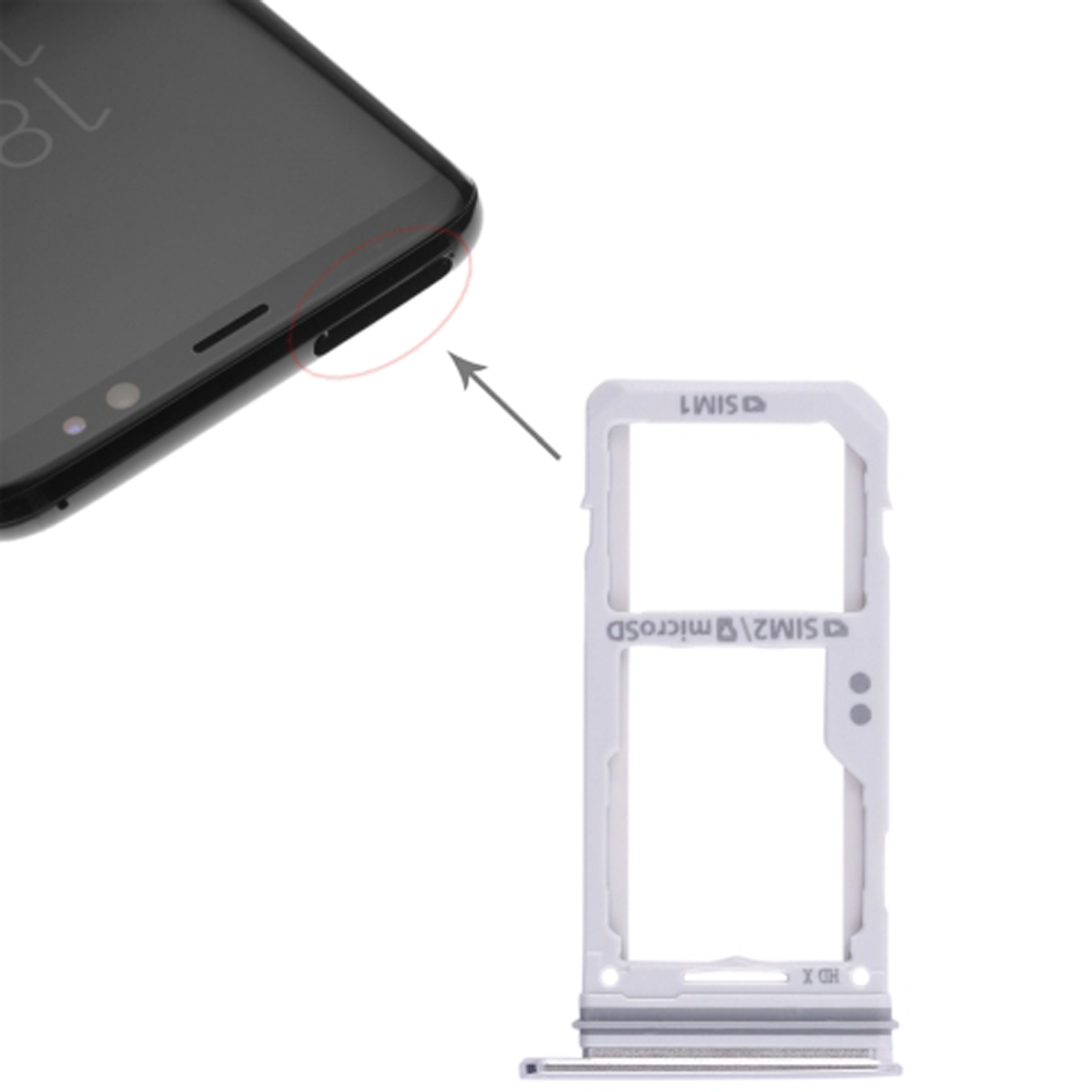 Safata Sim Per Samsung Galaxy S8 G950 Color Plata