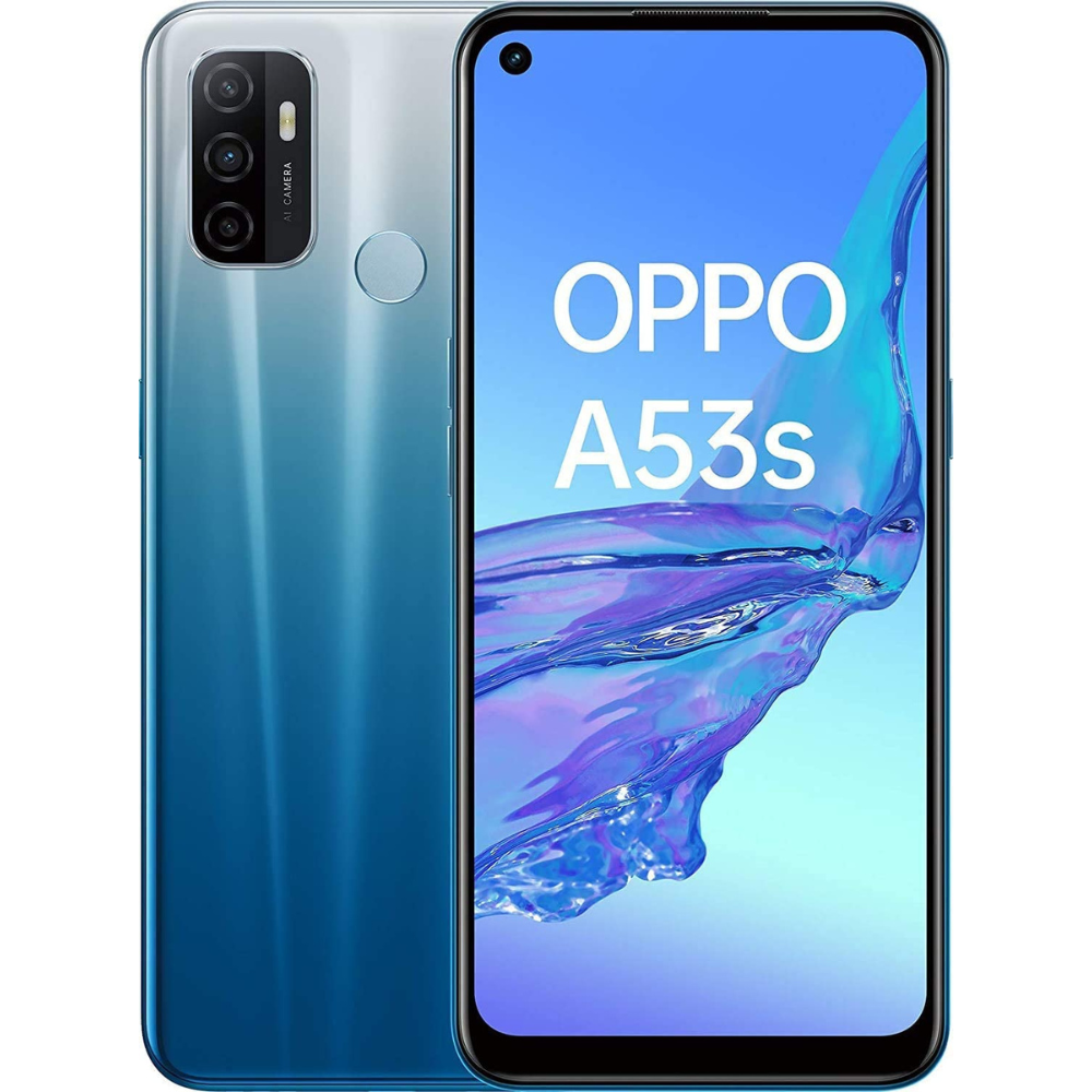 Oppo A53 S - Smartphone 128 Gb, 4 Gb Ram, Dual Sim, Fancy Blue