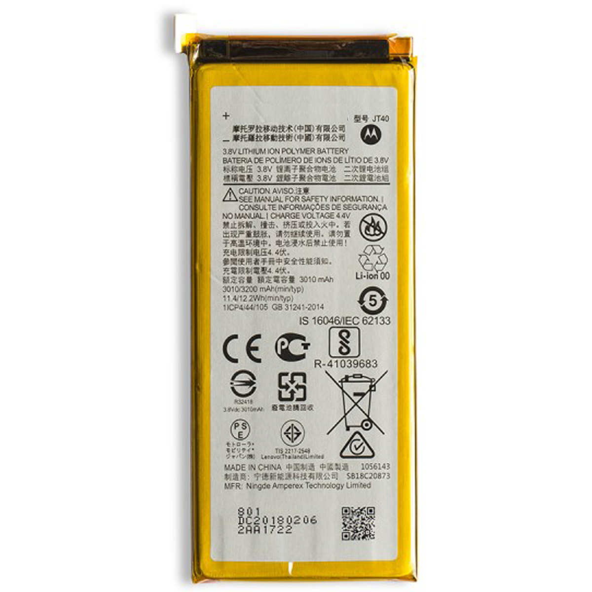 Bateria Per Motorola Moto G6 Plus JT40 3200mAh