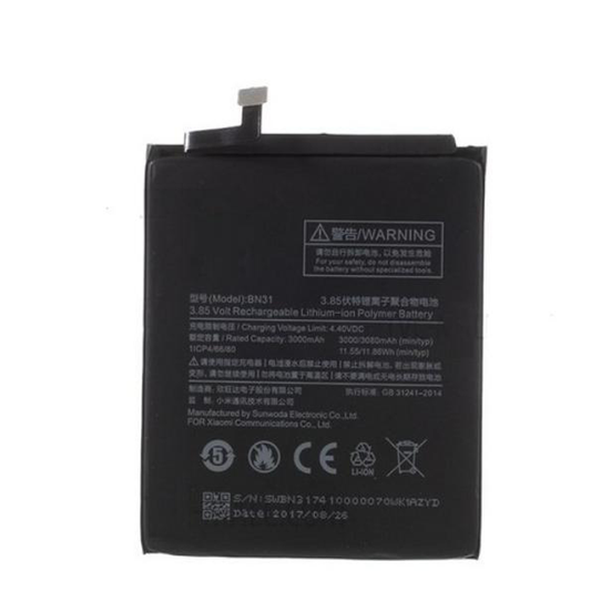 Bateria Para Xiaomi Mi A1, MiA1, Mi5X, Mi 5X, Redmi Note 5A, Redmi S2 / BN31 3000 mAh