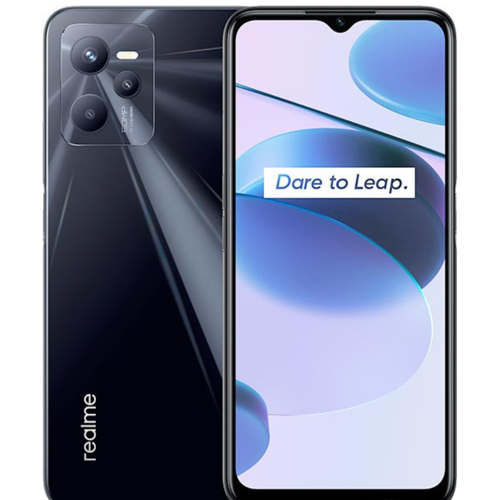 Realme C35 4Gb Ram 128Gb Rom Cámara principal 50MP Secundario 8MP Bateria 5000 mAh Negro Brillante