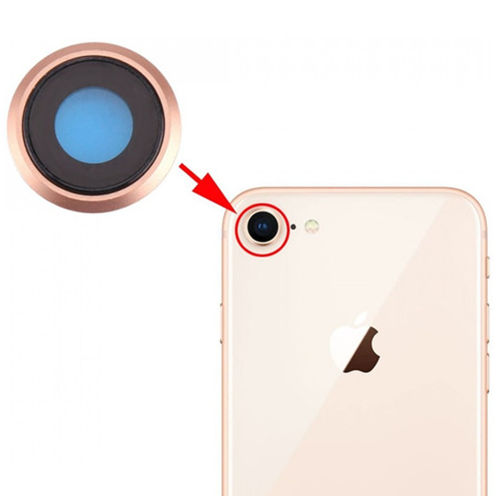 Lente De Camara Trasera Apple Iphone 8 Con Marco Oro