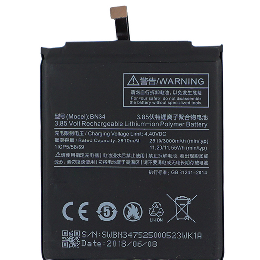 Bateria para Xiaomi Redmi 5A / Mi 5A / BN34 3000mAh
