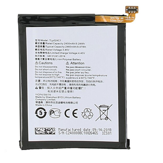 Bateria Para Alcatel A3 OT-5046/Shine Lite OT-5080 5080X OT-5046D OT 5046Y 5046Y TLP024C1 TLp024CC TLP024CJ 2460mAh