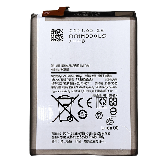 Bateria para Samsung Galaxy M21 / M31 / M30S EB-BM207ABY 6000 mAh