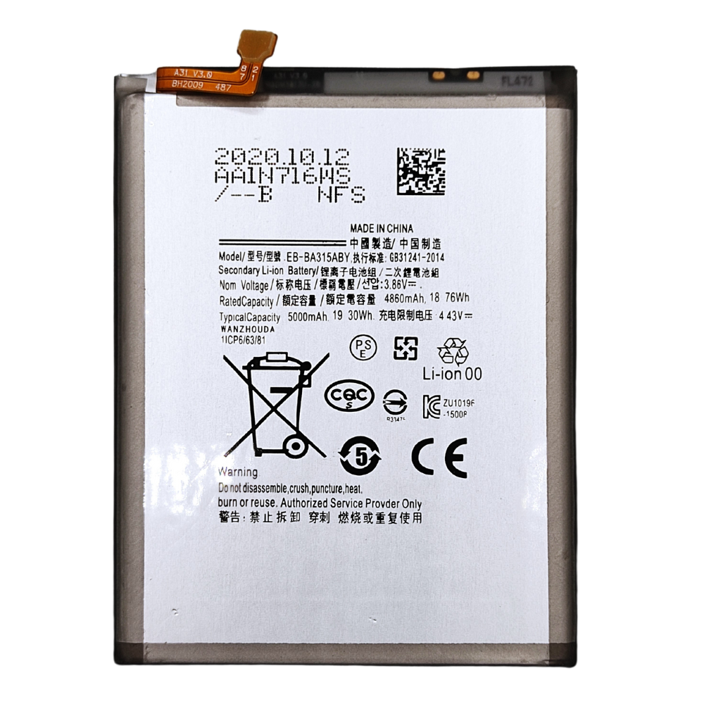 Bateria Per Samsung Galaxy A31 SM-A315, A32 SM-A325 A32 4G / A22 4G EB-BA315ABY 4860mAh