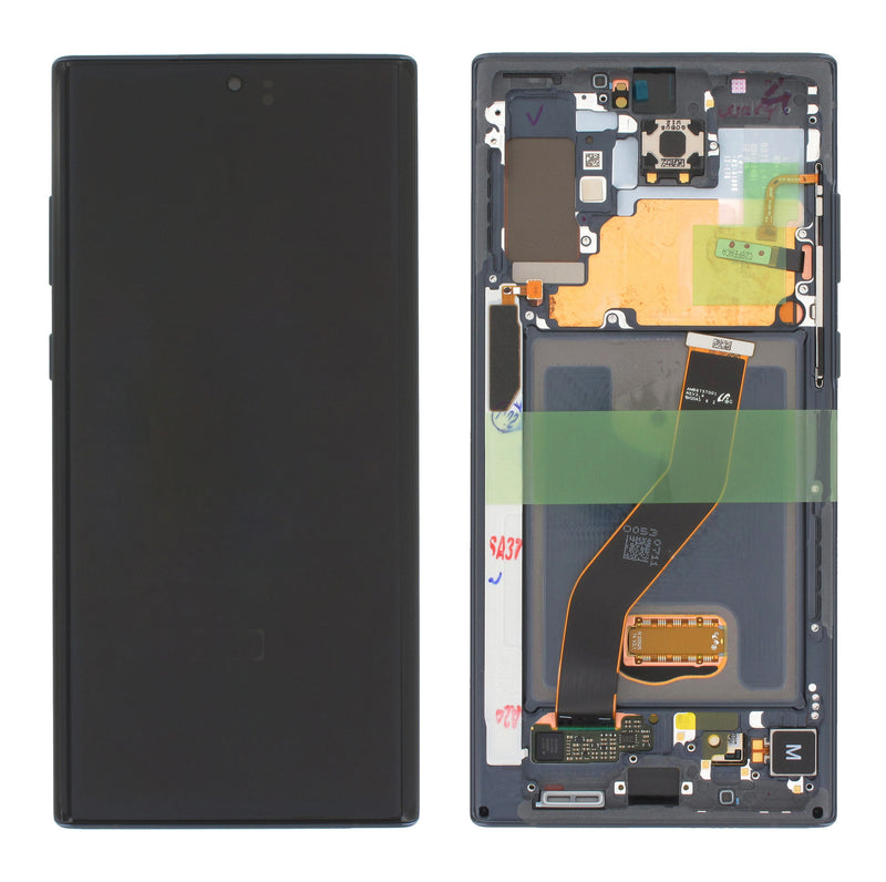 Pantalla Completa Para Samsung Galaxy Note 10 Plus Con Marco Original Service Pack / Color Negro